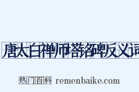 唐太白禅师塔铭碑反义词是什么意思的图片